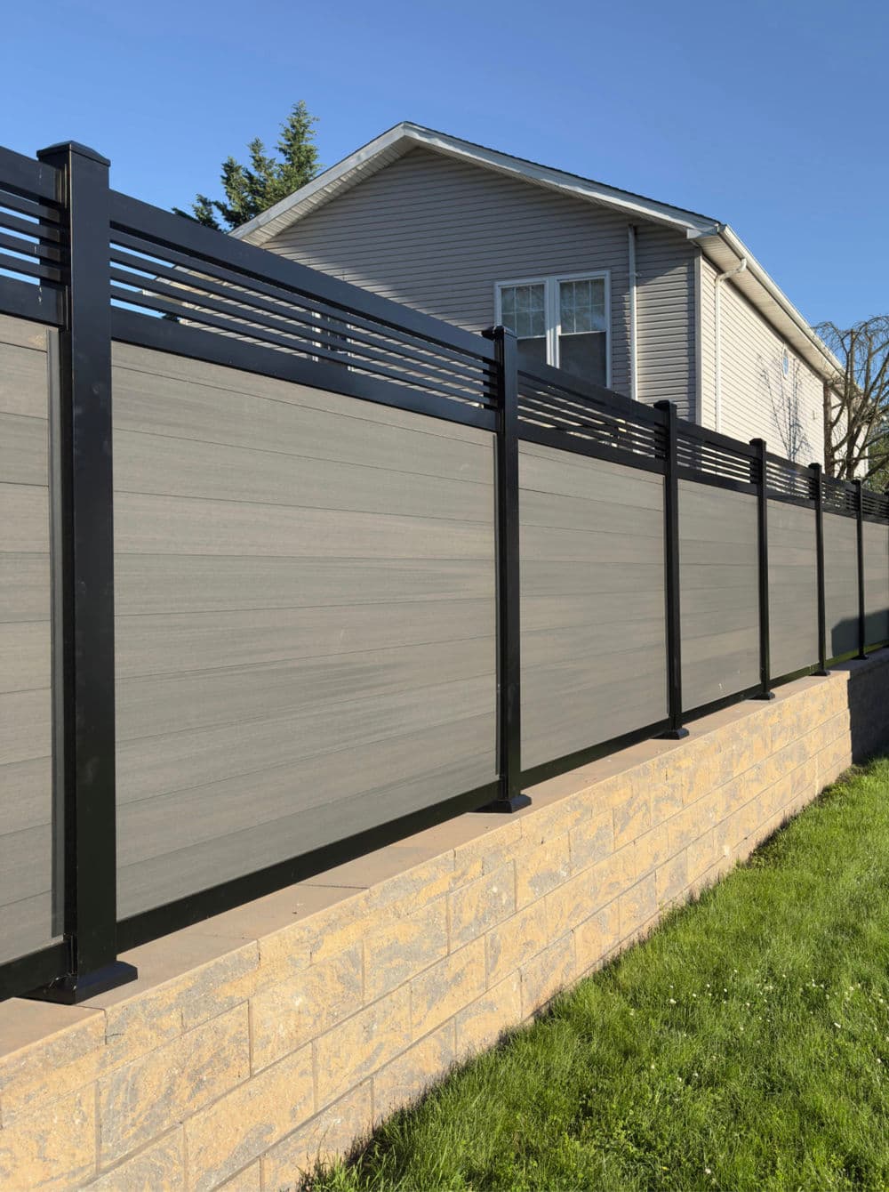 Sleek Gray Composite Fence Completed in Secaucus NJ image
