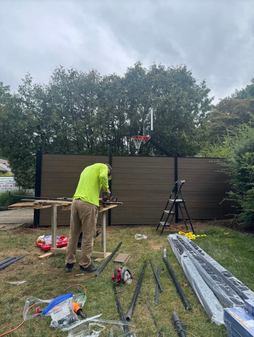 Gallery photos for Natural Wood Composite Fence Installation in Hackensack: Image #4