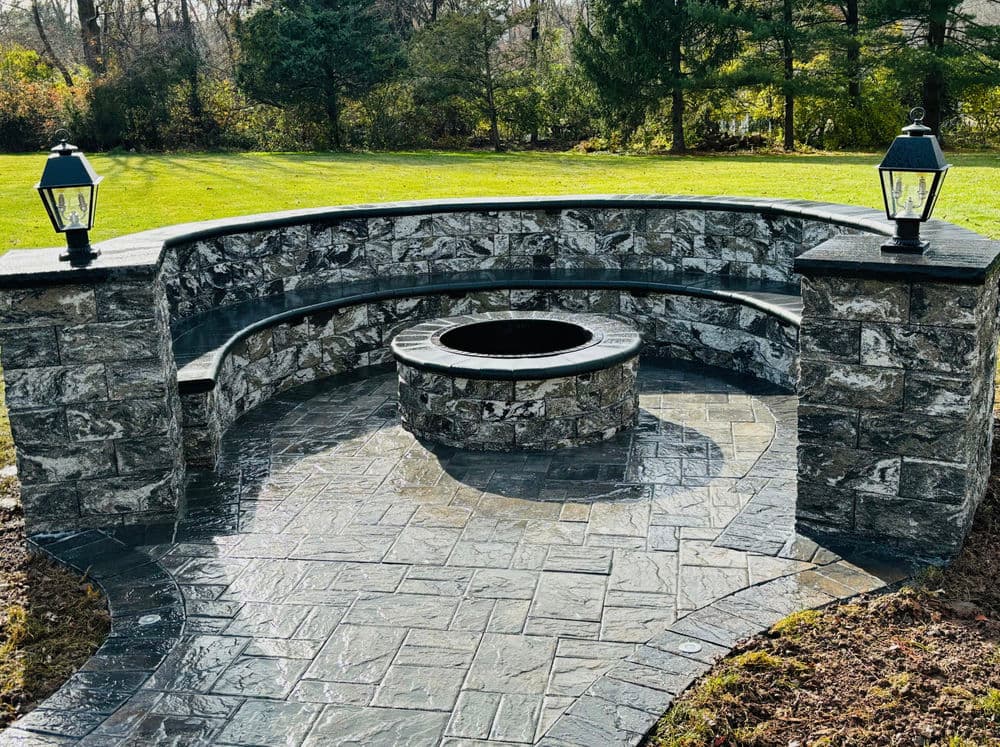 Project Modern Patio and Fire Pit Installation in River Edge NJ image