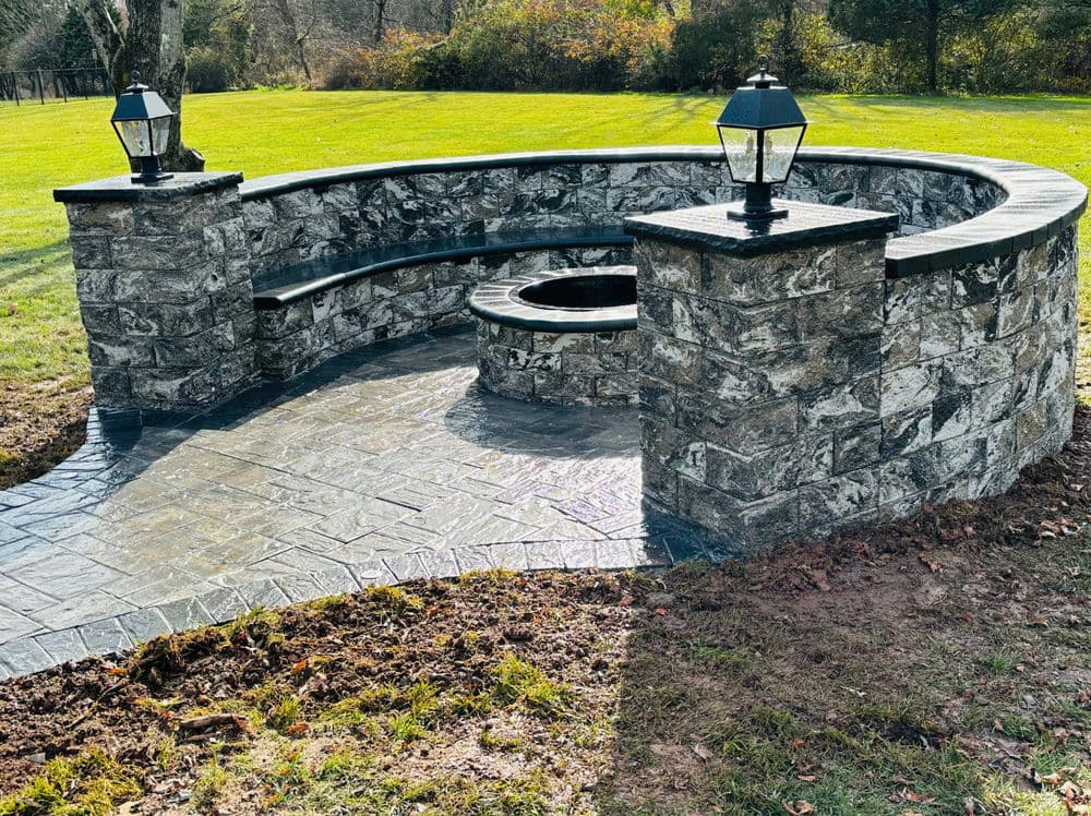 Gallery photos for Modern Patio and Fire Pit Installation in River Edge NJ: Image #1