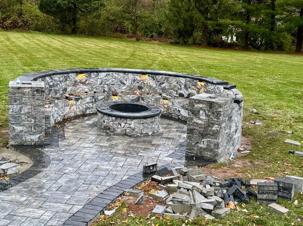 Gallery photos for Modern Patio and Fire Pit Installation in River Edge NJ: Image #2