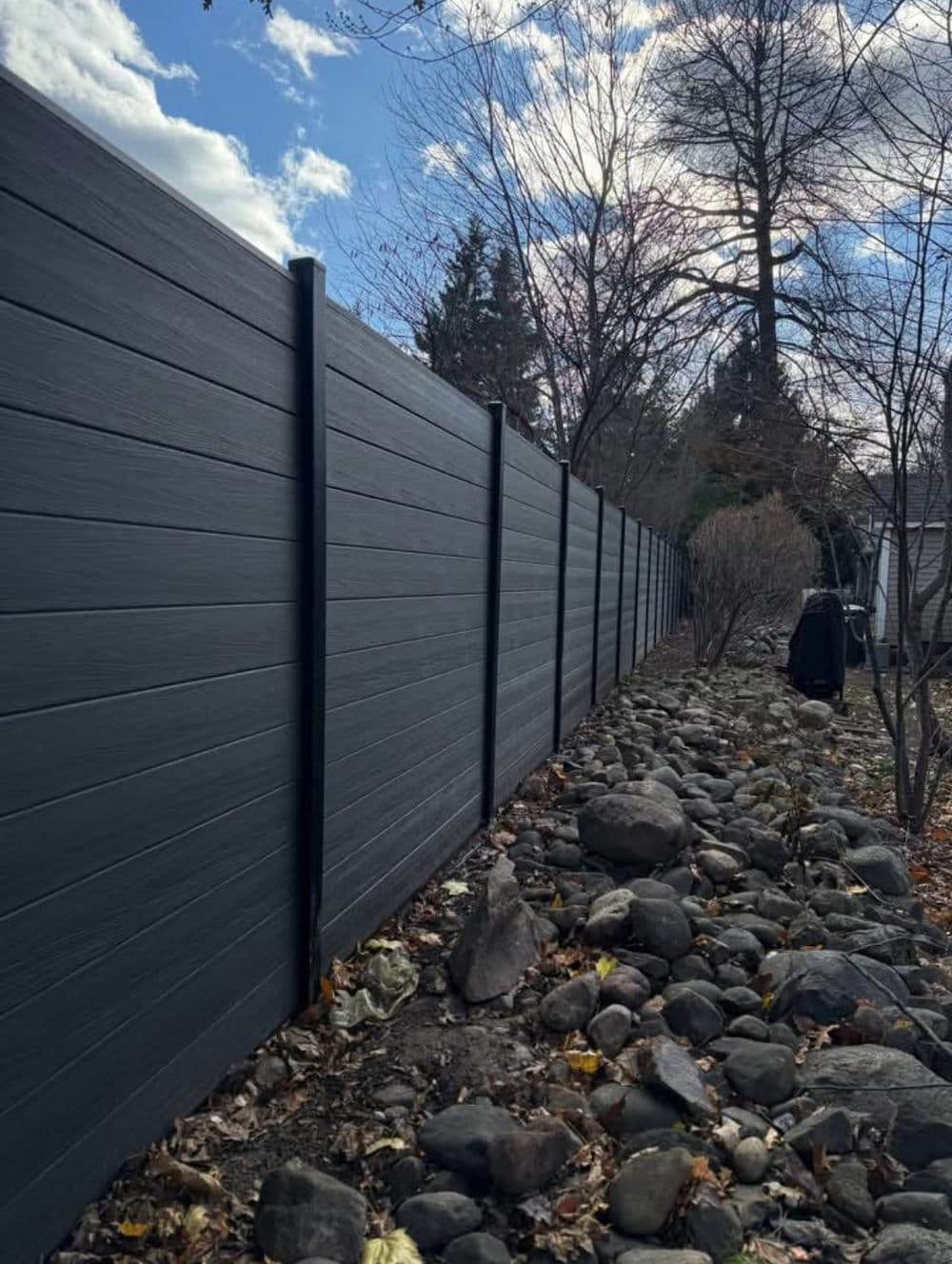 Charcoal Composite Fence Installation in Park Ridge NJ image