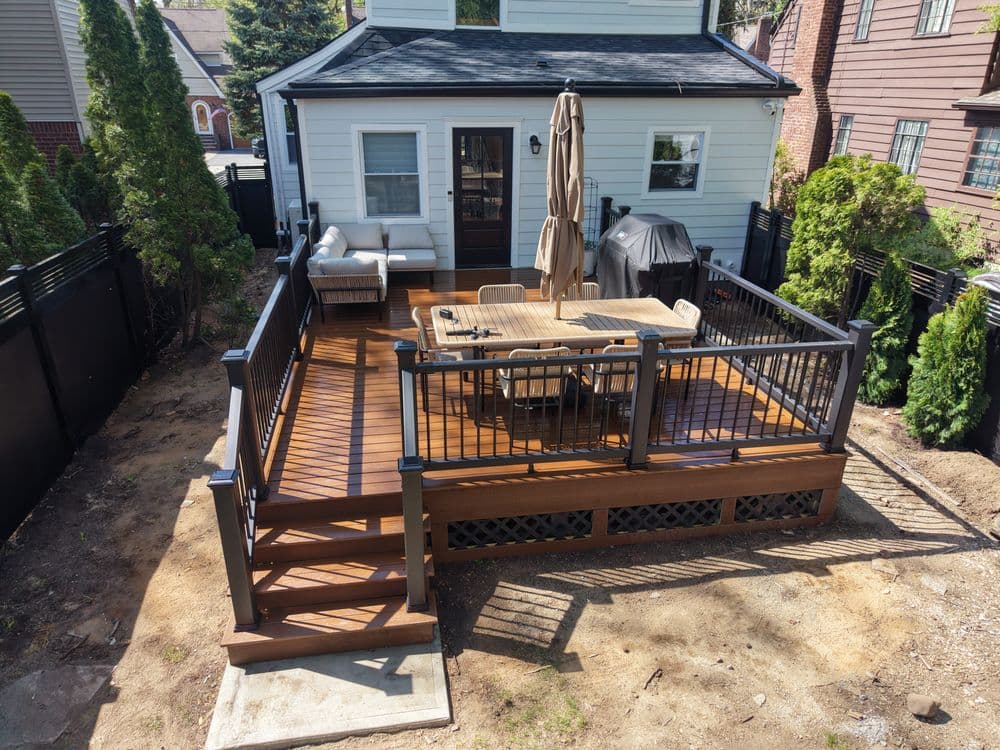 Composite Deck Build Turns Unused Backyard Into Outdoor Living Space in Teaneck NJ image