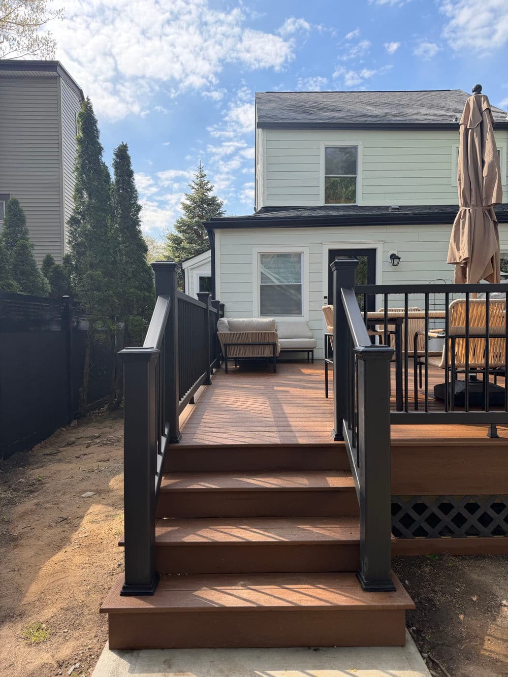 Gallery photos for Composite Deck Build Turns Unused Backyard Into Outdoor Living Space in Teaneck NJ: Image #4