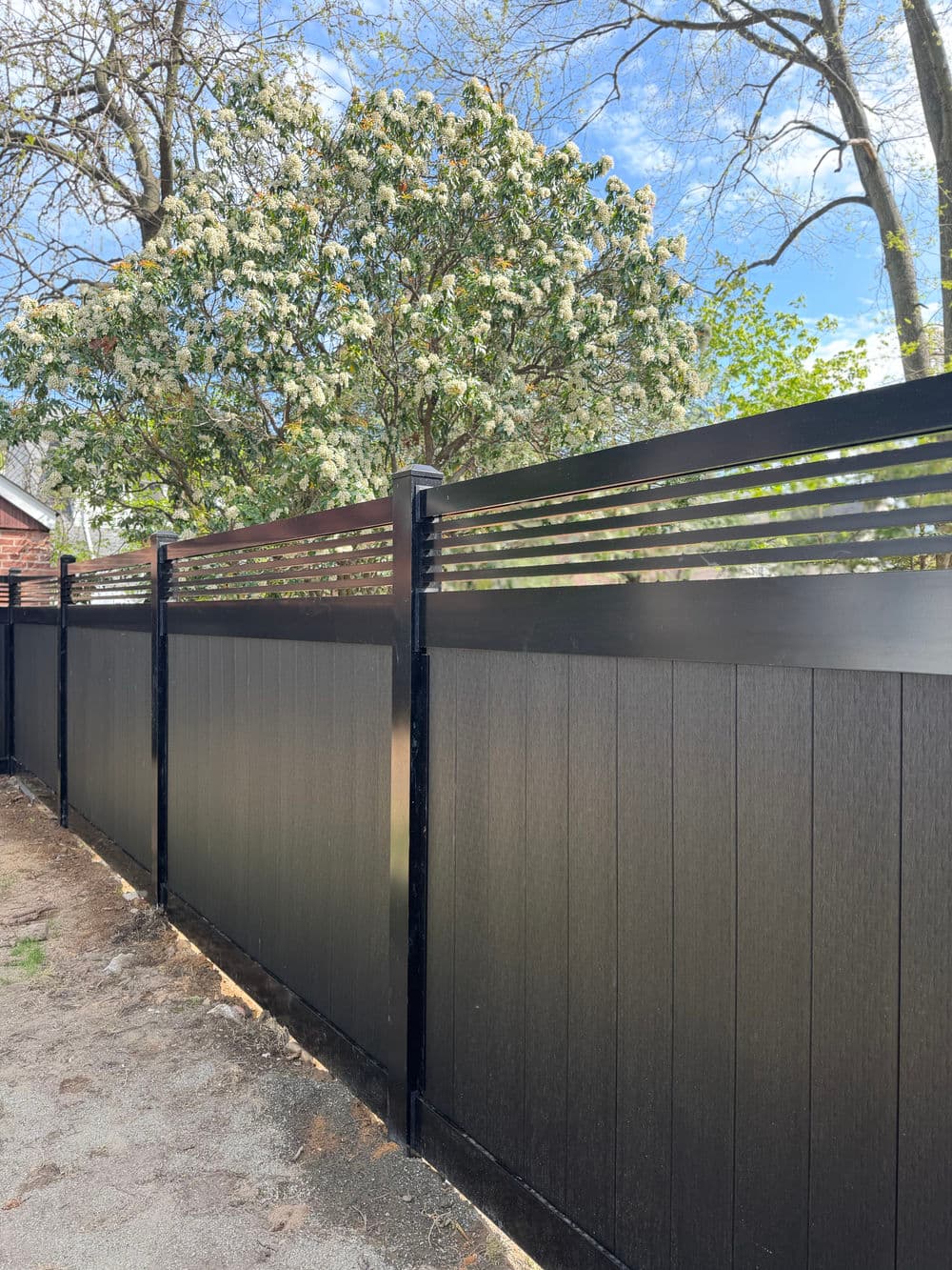 Black 6-Foot Composite Fence Install in Teaneck NJ image