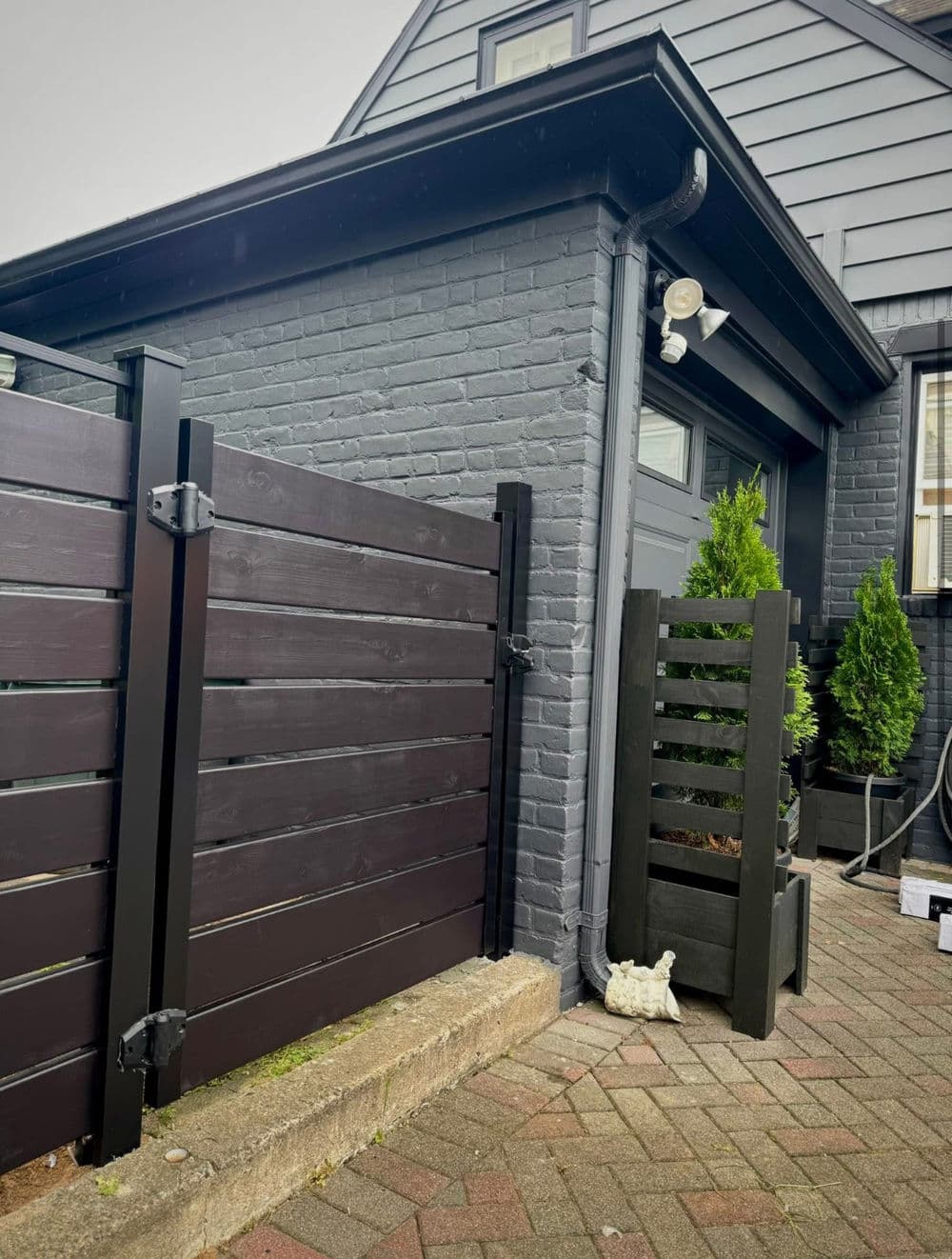 Gallery photos for Custom Black Cedar and Aluminum Fence Install in Fair Lawn NJ: Image #1