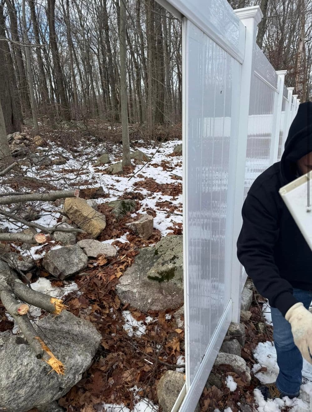 Gallery photos for Vinyl Fence Repair After Fallen Tree Branch in Bloomfield NJ: Image #2