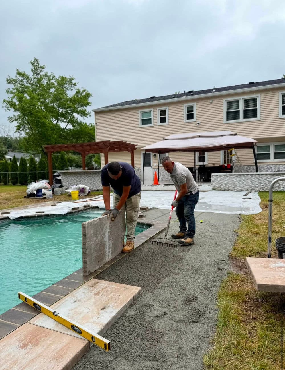 Gallery photos for Concrete Pool Deck Replaced with Cambridge Pavers in Parsippany-Troy Hills: Image #4
