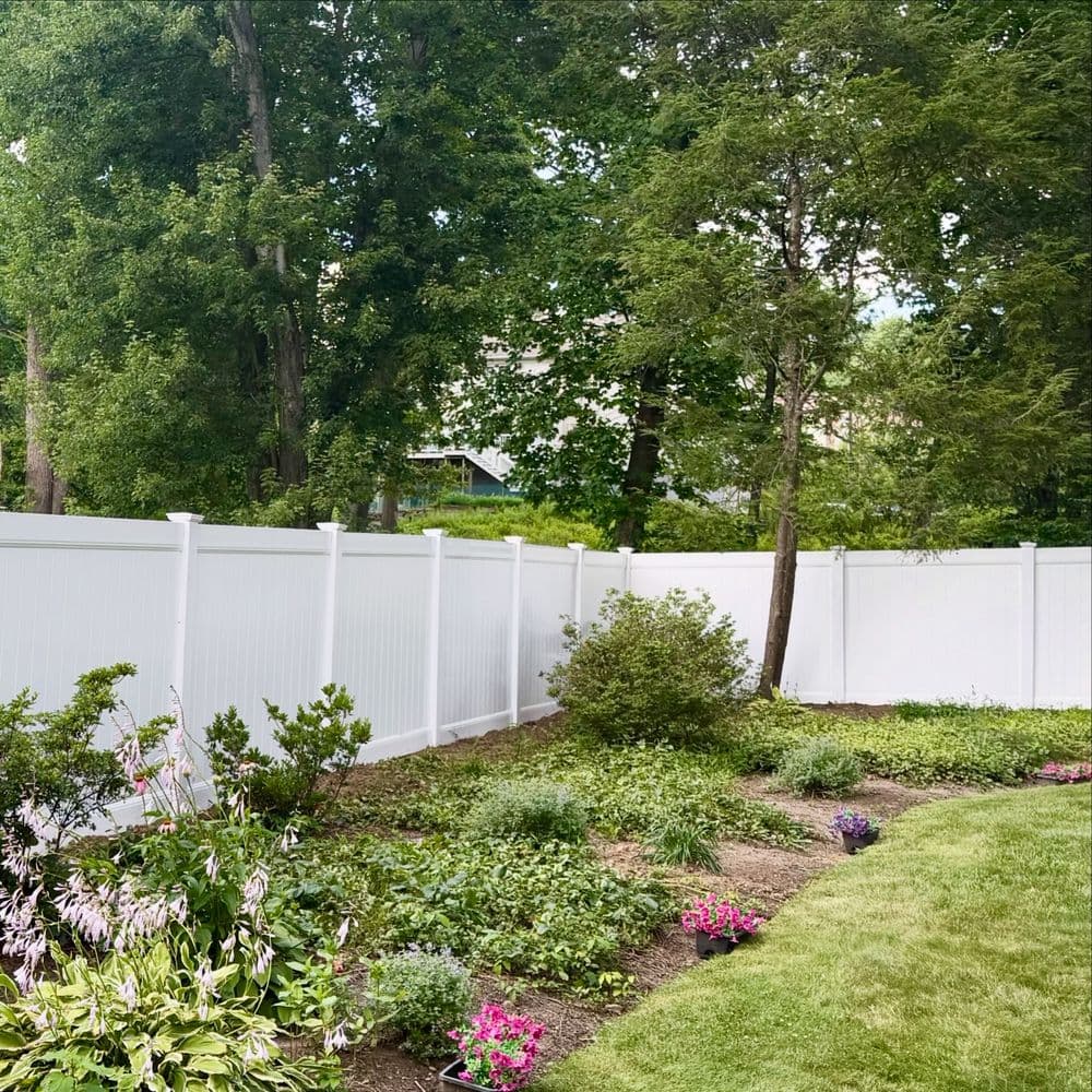 Project White Privacy Vinyl Fence Installation in Wayne NJ image
