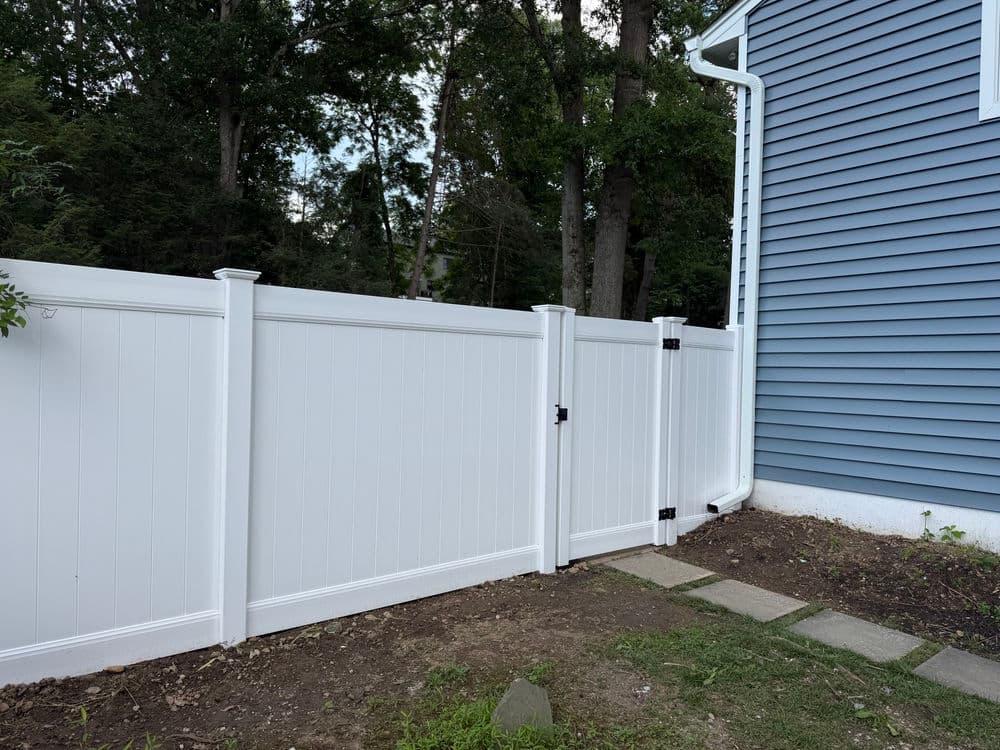 Gallery photos for White Privacy Vinyl Fence Installation in Wayne NJ: Image #5