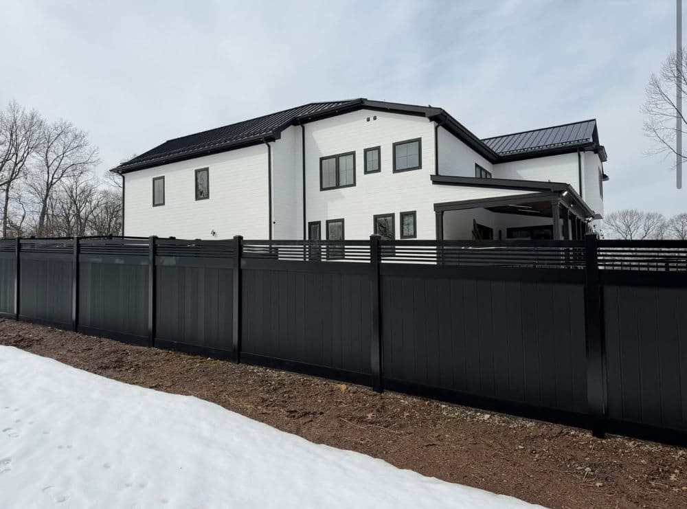 6ft Black Composite Privacy Fence Built to Match the House image