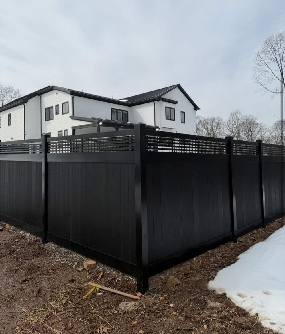 Gallery photos for 6ft Black Composite Privacy Fence Built to Match the House: Image #1