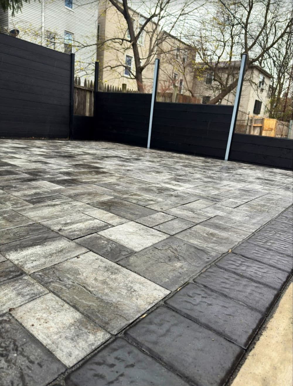 Gallery photos for Black Composite Fence and Paver Patio Install in Newark NJ: Image #2