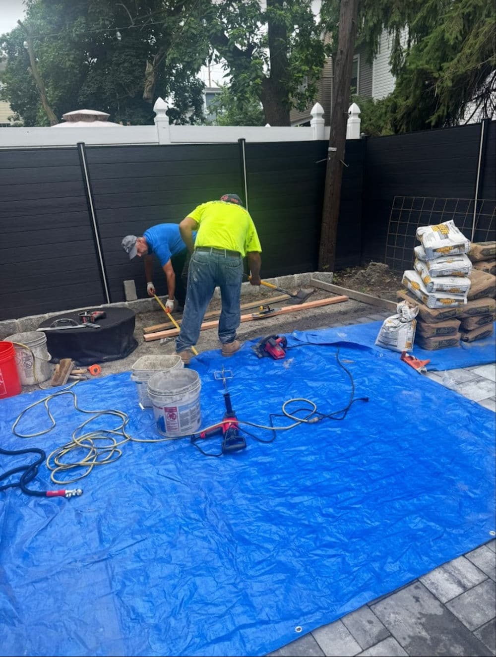 Gallery photos for Black Composite Fence and Paver Patio Install in Newark NJ: Image #3