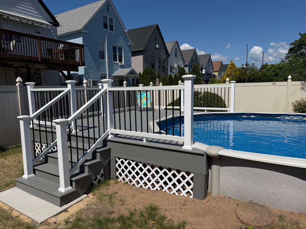 Gallery photos for Custom Composite Pool Deck Built in Secaucus NJ: Image #1
