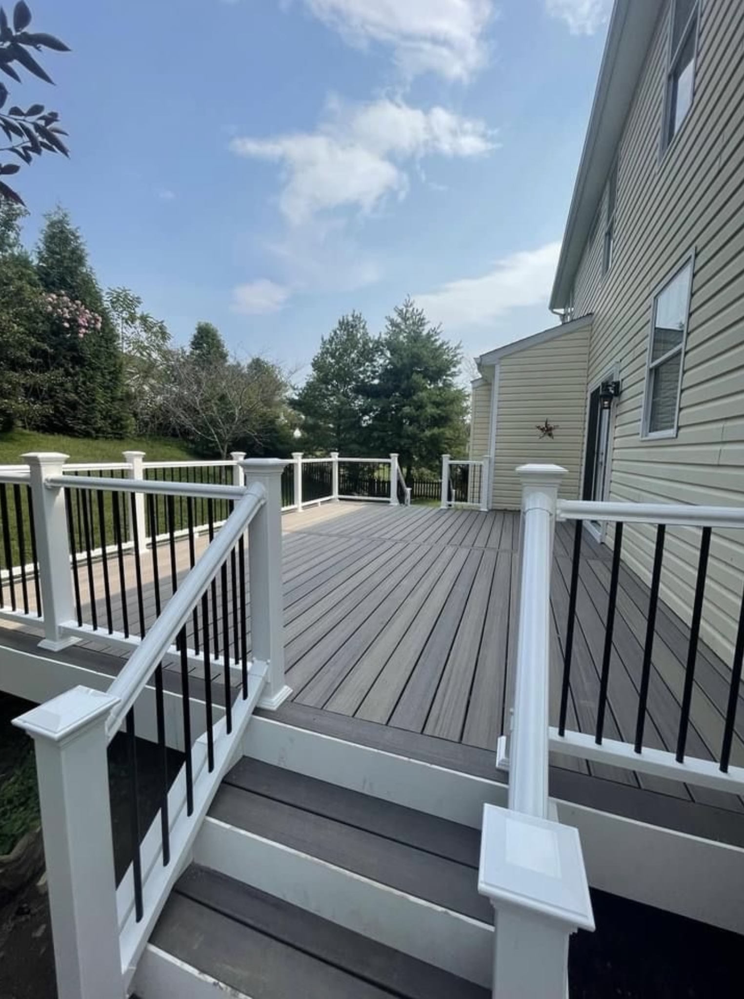 Deck Install with Trex and mixed materials railing